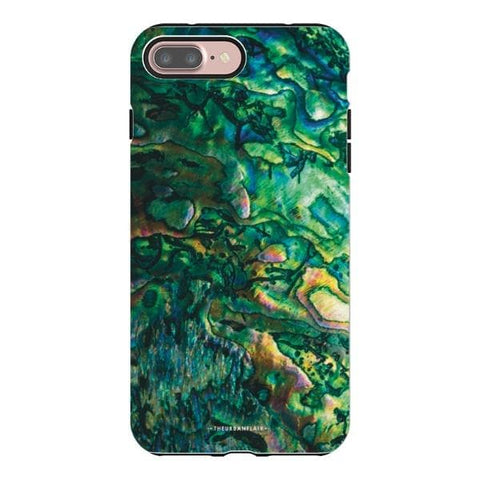 iPhone 7 Plus/8 Plus Satin (Semi-Matte) Green Abalone Shell Tough Phone Case - The Urban Flair