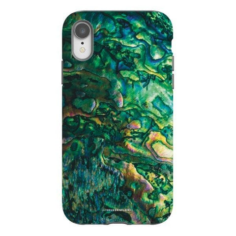 iPhone XR Gloss (High Sheen) Green Abalone Shell Tough Phone Case - The Urban Flair