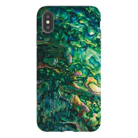 iPhone XS Max Gloss (High Sheen) Green Abalone Shell Tough Phone Case - The Urban Flair