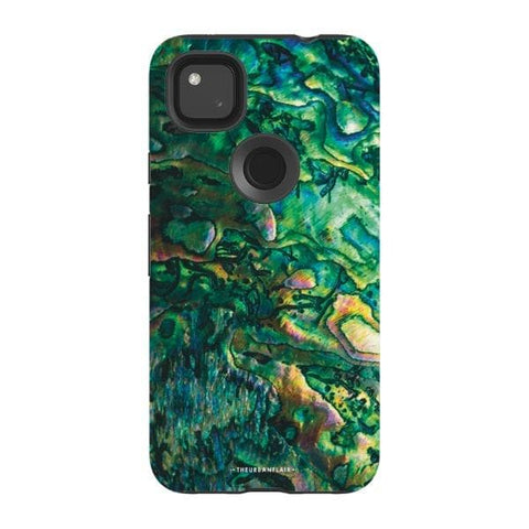 Pixel 4A 4G Satin (Semi-Matte) Green Abalone Shell Tough Phone Case - The Urban Flair