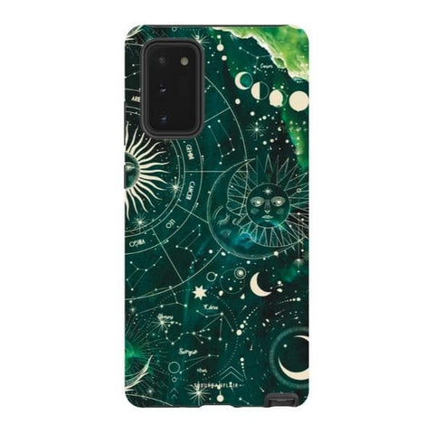 Galaxy Note 20 Satin (Semi-Matte) Green Marble Zodiac Tough Phone Case - The Urban Flair