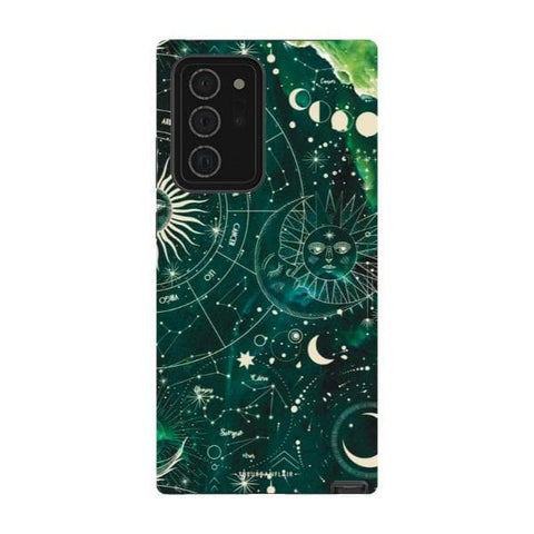 Galaxy Note 20 Ultra Satin (Semi-Matte) Green Marble Zodiac Tough Phone Case - The Urban Flair