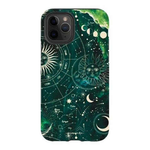 iPhone 11 Pro Satin (Semi-Matte) Green Marble Zodiac Tough Phone Case - The Urban Flair