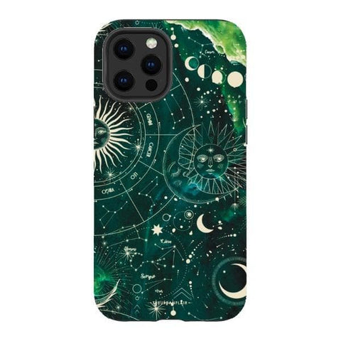iPhone 12 Pro Max Gloss (High Sheen) Green Marble Zodiac Tough Phone Case - The Urban Flair