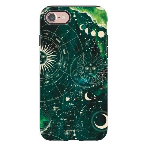 Green Marble Zodiac Tough Phone Case iPhone 7/8 Gloss [High Sheen] exclusively offered by The Urban Flair