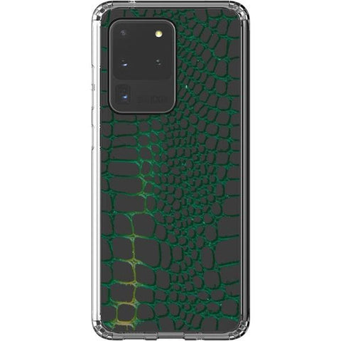 Galaxy S20 Ultra Green Snakeskin Clear Phone Case - The Urban Flair