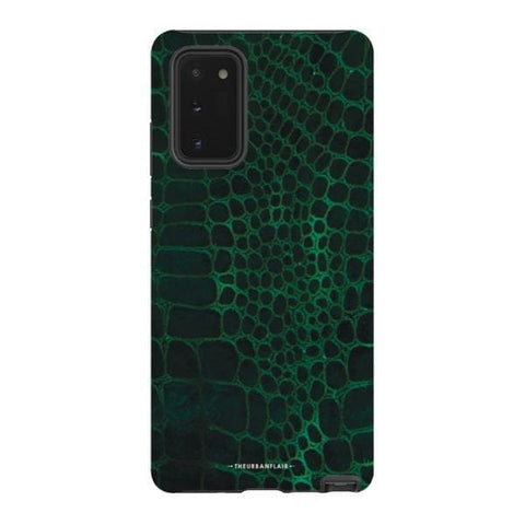 Galaxy Note 20 Satin (Semi-Matte) Green Snakeskin Print Tough Phone Case - The Urban Flair