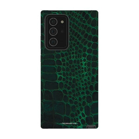 Galaxy Note 20 Ultra Satin (Semi-Matte) Green Snakeskin Print Tough Phone Case - The Urban Flair