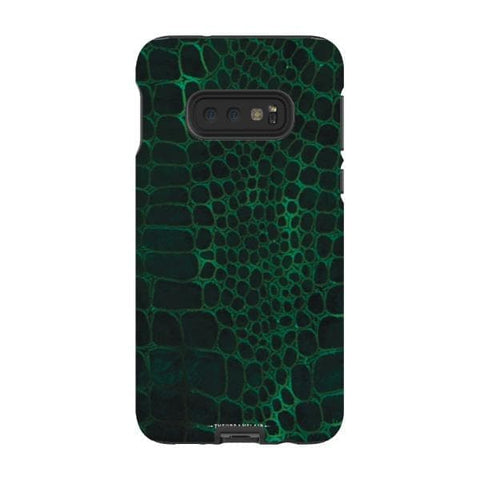 Galaxy S10e Satin (Semi-Matte) Green Snakeskin Print Tough Phone Case - The Urban Flair