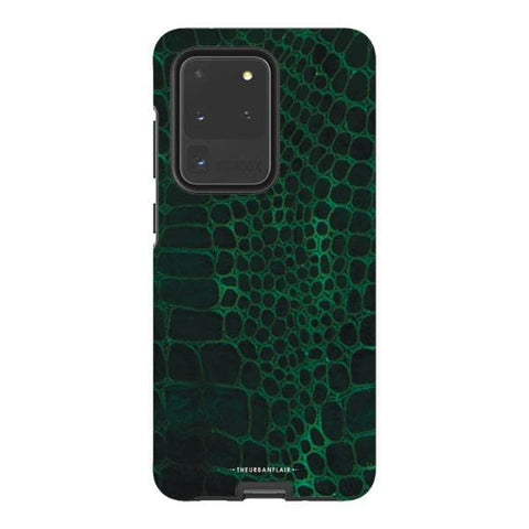 Galaxy S20 Ultra Gloss (High Sheen) Green Snakeskin Print Tough Phone Case - The Urban Flair