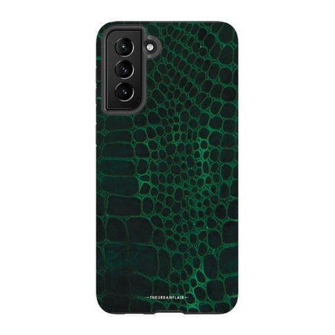 Galaxy S21 Plus Gloss (High Sheen) Green Snakeskin Print Tough Phone Case - The Urban Flair