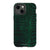 iPhone 13 Mini Gloss (High Sheen) Green Snakeskin Print Tough Phone Case - The Urban Flair