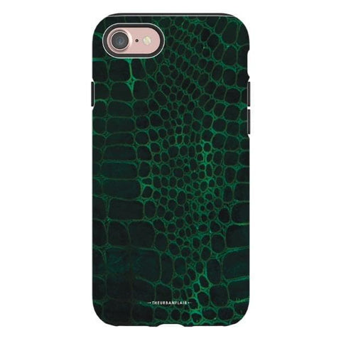 Green Snakeskin Print Tough Phone Case iPhone 7/8 Gloss [High Sheen] exclusively offered by The Urban Flair