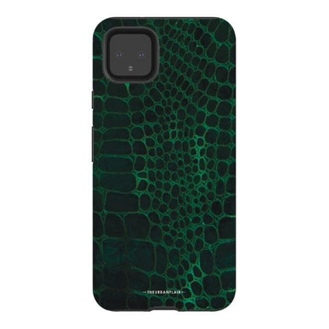 Pixel 4XL Gloss (High Sheen) Green Snakeskin Print Tough Phone Case - The Urban Flair