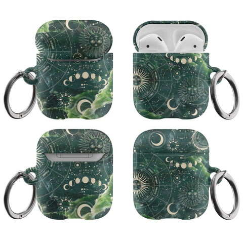 Original Satin (Semi-Matte) Green Zodiac Abalone Airpods Case - The Urban Flair