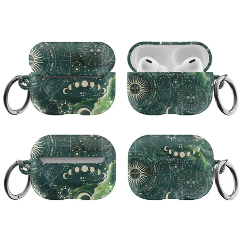 Pro Satin (Semi-Matte) Green Zodiac Abalone Airpods Case - The Urban Flair