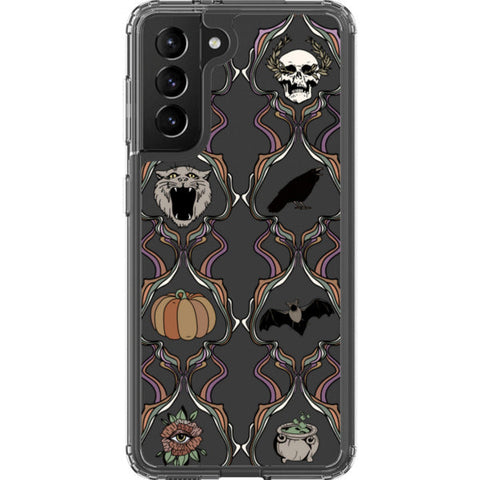 Grunge Damask Halloween Clear Phone Case