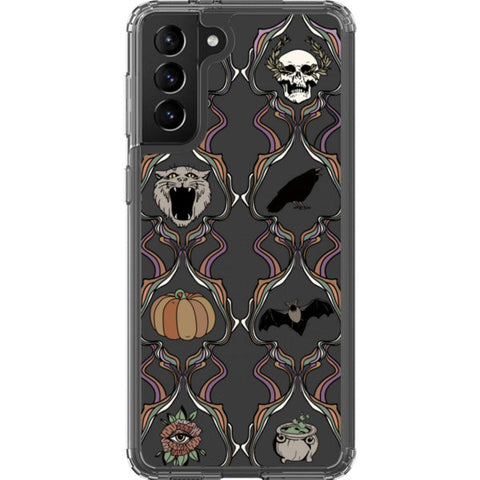 Grunge Damask Halloween Clear Phone Case