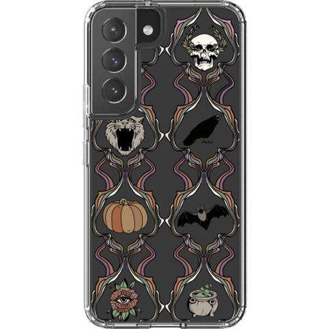 Grunge Damask Halloween Clear Phone Case