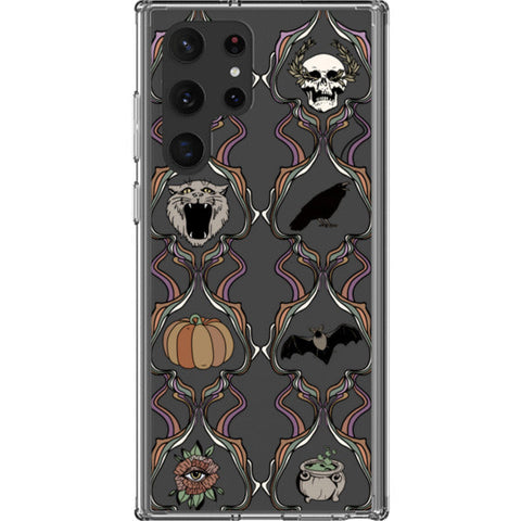 Grunge Damask Halloween Clear Phone Case