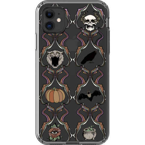 Grunge Damask Halloween Clear Phone Case