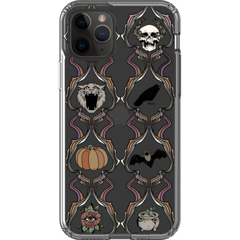 Grunge Damask Halloween Clear Phone Case