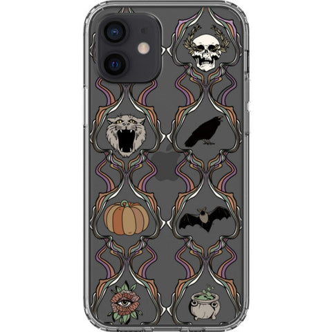 Grunge Damask Halloween Clear Phone Case