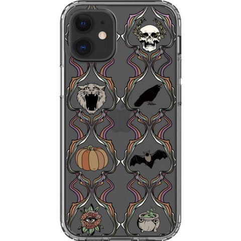 Grunge Damask Halloween Clear Phone Case