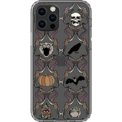Grunge Damask Halloween Clear Phone Case