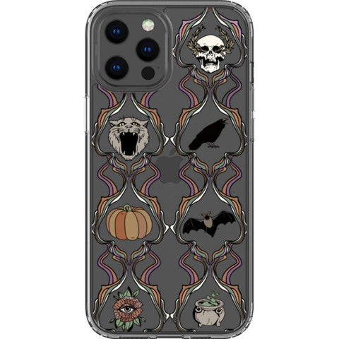 Grunge Damask Halloween Clear Phone Case