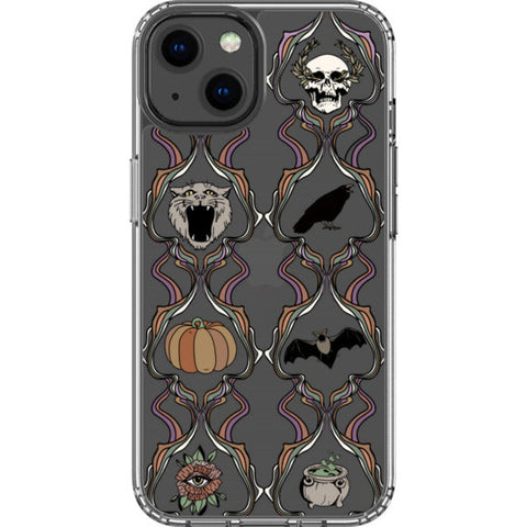 Grunge Damask Halloween Clear Phone Case
