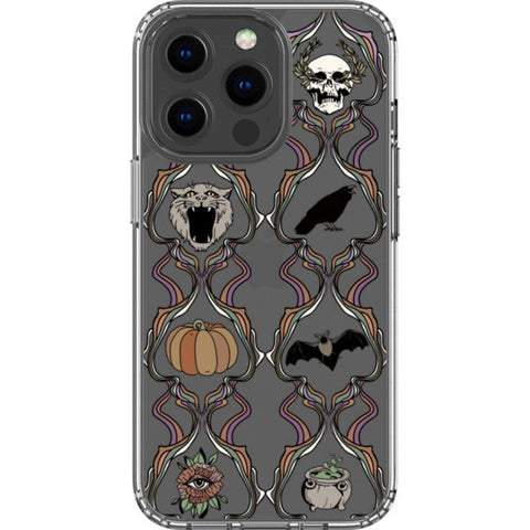 Grunge Damask Halloween Clear Phone Case