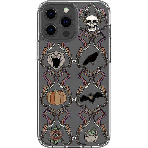 Grunge Damask Halloween Clear Phone Case