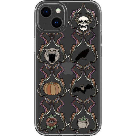 Grunge Damask Halloween Clear Phone Case