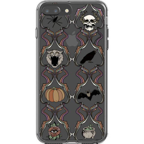 Grunge Damask Halloween Clear Phone Case