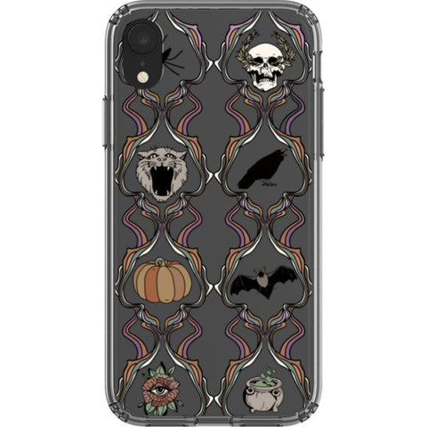 Grunge Damask Halloween Clear Phone Case