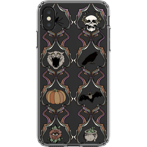 Grunge Damask Halloween Clear Phone Case