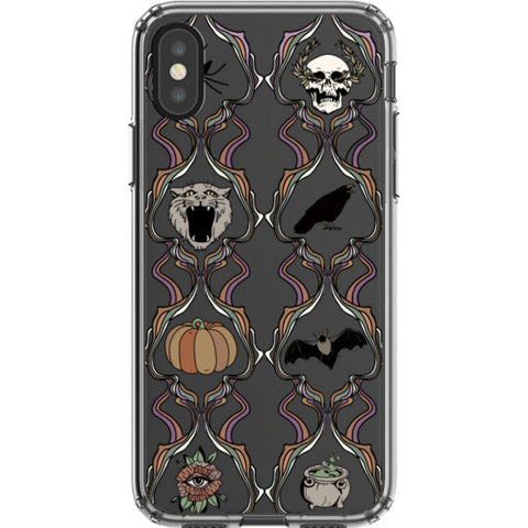 Grunge Damask Halloween Clear Phone Case