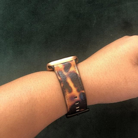 Shop The Grunge Tortoise Shell Apple Watch Band Exclusively at The Urban Flair - Trendy Faux/Vegan Leather iWatch Straps - Affordable Replacements Bands For Women