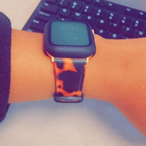 Shop The Grunge Tortoise Shell Apple Watch Band Exclusively at The Urban Flair - Trendy Faux/Vegan Leather iWatch Straps - Affordable Replacements Bands For Women