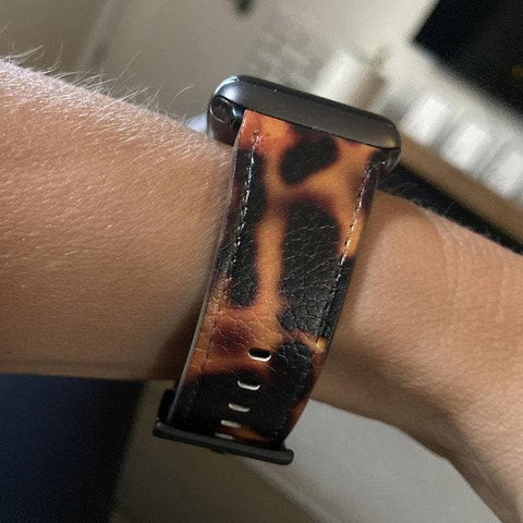 Shop The Grunge Tortoise Shell Apple Watch Band Exclusively at The Urban Flair - Trendy Faux/Vegan Leather iWatch Straps - Affordable Replacements Bands For Women
