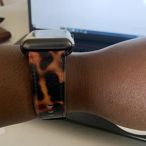 Shop The Grunge Tortoise Shell Apple Watch Band Exclusively at The Urban Flair - Trendy Faux/Vegan Leather iWatch Straps - Affordable Replacements Bands For Women