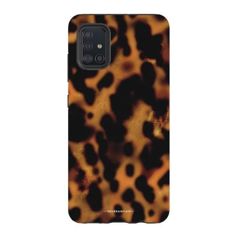 Galaxy A51 4G Satin (Semi-Matte) Grunge Tortoise Shell Print Tough Phone Case - The Urban Flair