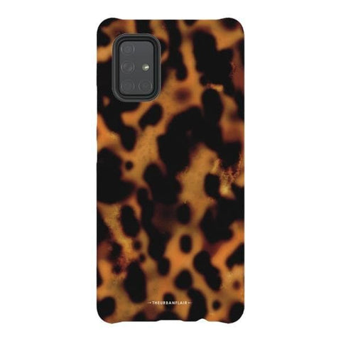 Galaxy A71 5G Satin (Semi-Matte) Grunge Tortoise Shell Print Tough Phone Case - The Urban Flair