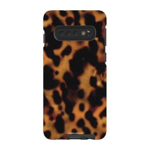 Galaxy S10 Satin (Semi-Matte) Grunge Tortoise Shell Print Tough Phone Case - The Urban Flair