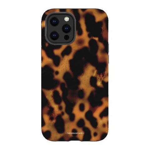 iPhone 12 Pro Max Satin (Semi-Matte) Grunge Tortoise Shell Print Tough Phone Case - The Urban Flair