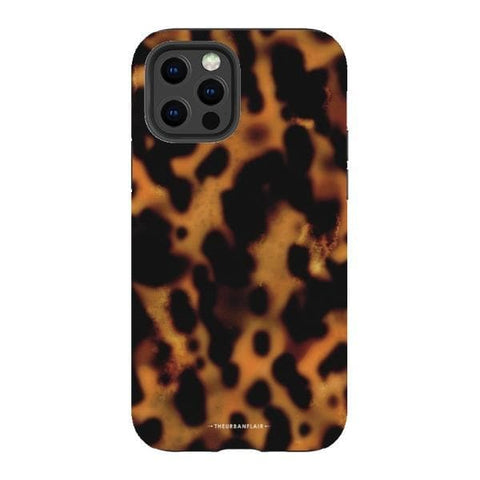 iPhone 12 Pro Satin (Semi-Matte) Grunge Tortoise Shell Print Tough Phone Case - The Urban Flair