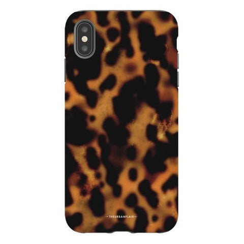 iPhone XS Max Gloss (High Sheen) Grunge Tortoise Shell Print Tough Phone Case - The Urban Flair