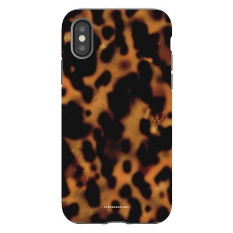 iPhone X/XS Gloss (High Sheen) Grunge Tortoise Shell Print Tough Phone Case - The Urban Flair