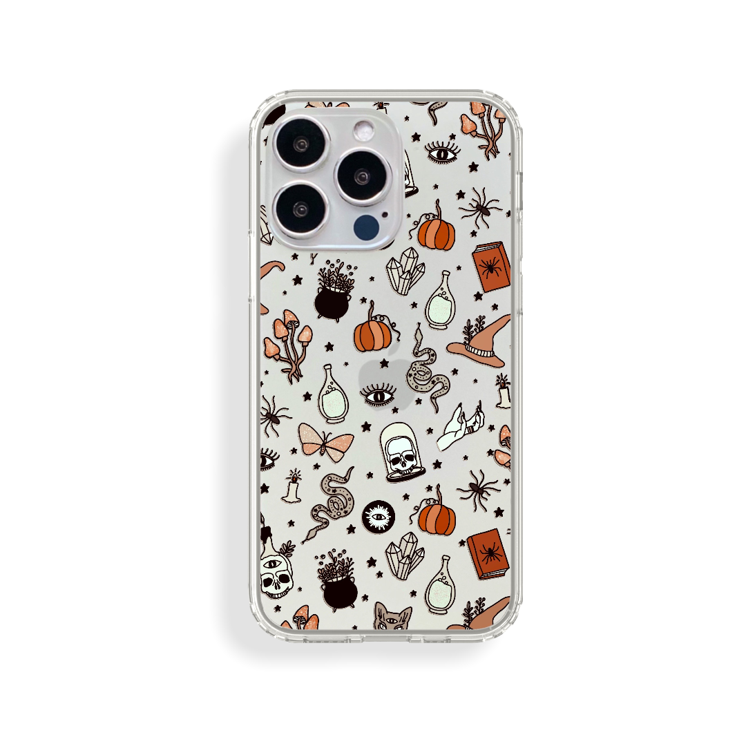 Halloween Doodles Clear Phone Case Halloween Doodles Clear Phone Case